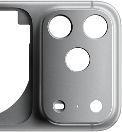 iPhone 17 Pro, back exterior, forged aluminum unibody enclosure