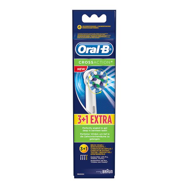Oral-B CrossAction EB50-4/3 Ανταλλακτικό Βουρτσάκι 4τμχ