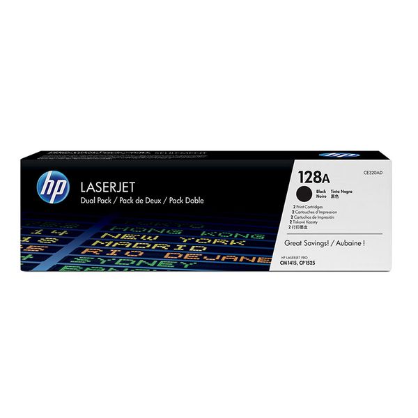HP 128A 2-Pack LaserJet Toner CE320AD