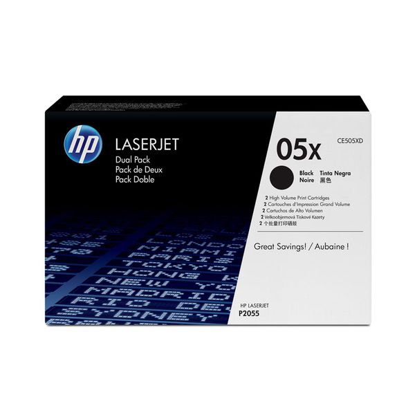 HP 05X 2-Pack High Yield Black Toner