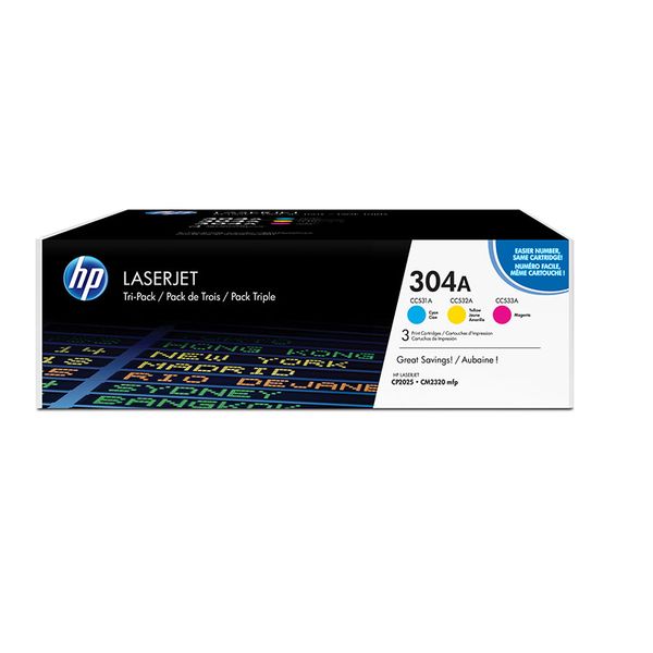 HP 304A 3 Pack LaserJet Toner CF372AM