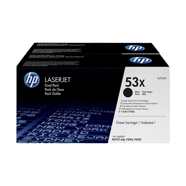 HP 53X 2 Pack LaserJet Toner Q7553XD