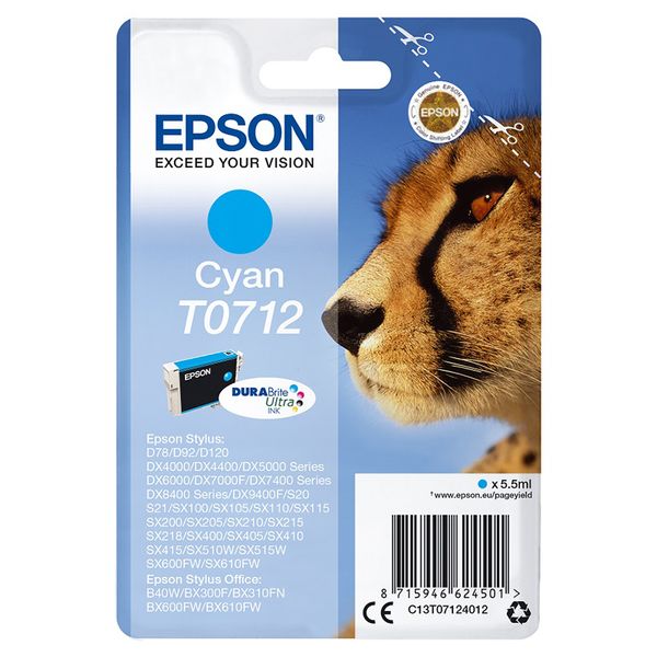Epson T0712 Cyan Μελάνι InkJet