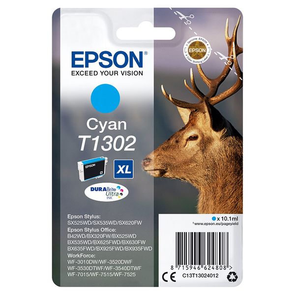 Epson T1302 Cyan XL (C13T13024012) Μελάνι InkJet