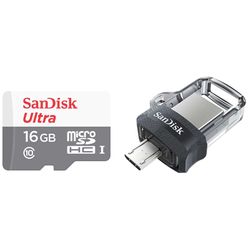 Sandisk Set Usb Dual 16GB & Kάρτα Μνήμης Micro SD 16GB