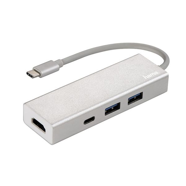 Hama Hama USB 3.1 Type-C 1:3 for 2xUSB-A & USB-C & HDMI Aluminium Hub