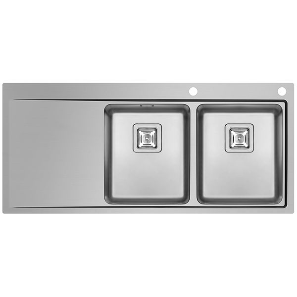 Pyramis Olynthos 116Χ52 2Β 1D RH Βουρτσισμένος Νεροχύτης Κουζίνας