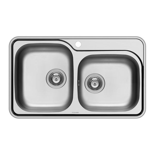 Pyramis Space Mini 2B Γυαλισμένος Νεροχύτης Κουζίνας