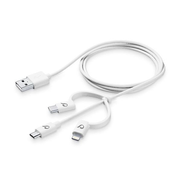 Cellular Line Cellular Line 3 σε 1 Micro USB/Lightning/Type-C 100cm Καλώδιο