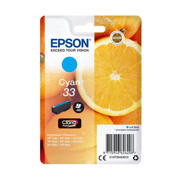 Epson 33 Cyan (C13T33424012) Μελάνι InkJet