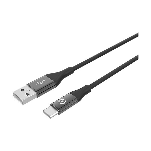 Celly Color Data Cable – Καλώδιο Φόρτισης και Μεταφοράς Δεδομένων USB-A σε Type-C – 150cm – 3A – Black (USBTYPECCOLORBK)