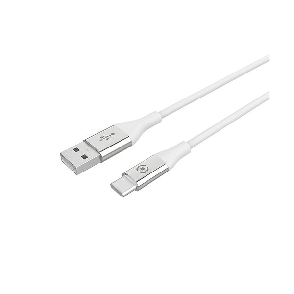 Celly Color Data Cable – Καλώδιο Φόρτισης και Μεταφοράς Δεδομένων USB-A σε Type-C – 150cm – 3A – White (USBTYPECCOLORWH)