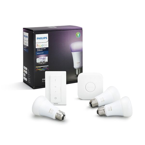 Philips Hue Smart Light Bulb 10W A60 E27 White and Color Ambiance Starter Kit
