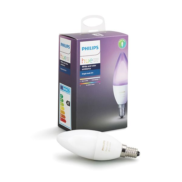 Philips Hue Philips Hue Smart Light Bulb 6W B39 E14 Candle White and Color Ambiance 1-pack Smart Home