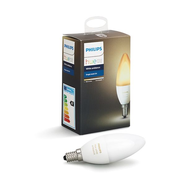 Philips Hue Smart Light Bulb 6W B39 E14 Candle White Ambiance 1-pack