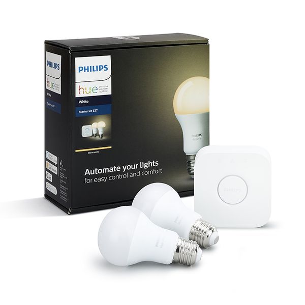 Philips Hue Philips Hue Smart Light Bulb 9.5W A60 E27 White Starter Kit (2x bulb & 1x bridge) Smart Home