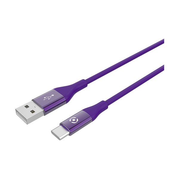 Celly Extra Strong Καλώδιο Φόρτισης και Μεταφοράς Δεδομένων USB σε Type-C 150cm – Purple (USBTYPECCOLORPR)