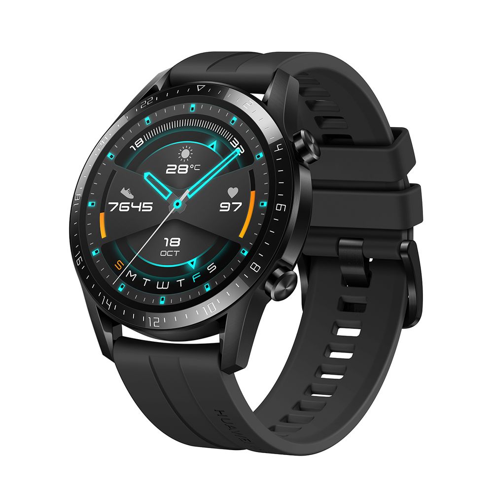 huawei watch gt 2 black fluoroelastomer smartwatch