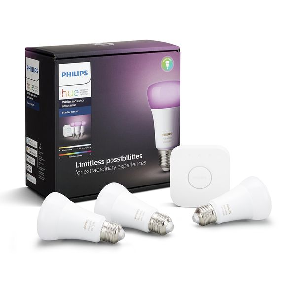 Philips Hue Philips Hue White & Color Ambiance Starter Kit E27 (3x bulb & 1x bridge) Smart Home