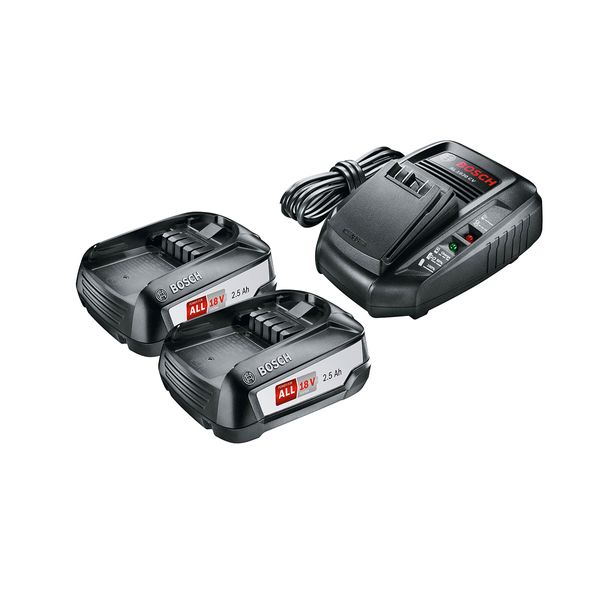Bosch Bosch Starter Kit 18V - 2.5 Ah Σετ 2 Μπαταριών Ιόντων Λιθίου και Φορτιστή