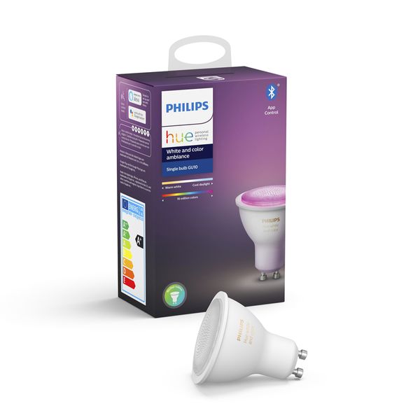 Philips Hue Philips Hue White & Colour Ambiance Single Bulb 6.5W B39 GU10 Bluetooth Smart Home