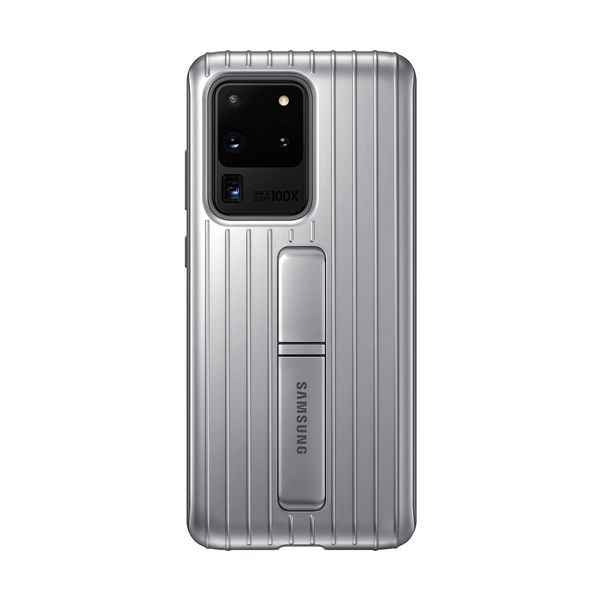 Samsung Galaxy S20 Ultra Protective Standing Cover Silver Θήκη Κινητού