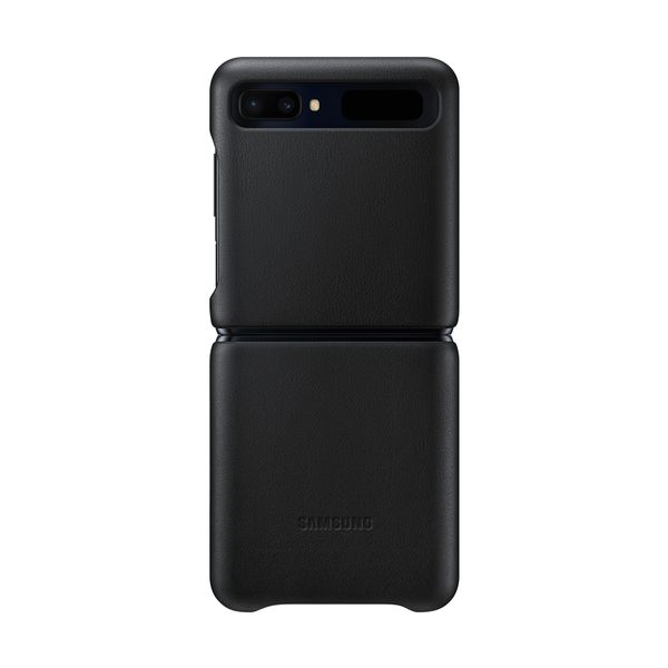 Samsung Galaxy Z Flip Leather Cover Black Θήκη Κινητού