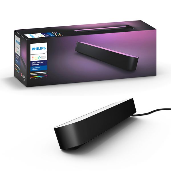 Philips Hue White and Colour Ambiance Play Light Bar Extension Black Smart Home