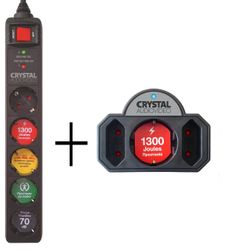 Crystal Audio Πολύπριζο Ασφαλείας 5 Θέσεων & Πολύπριζο Ασφαλείας 3 Θέσεων Μαύρο