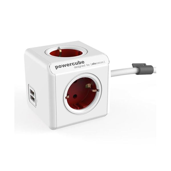 Powercube Powercube Extended USB 1,5M Red Πολύπριζο