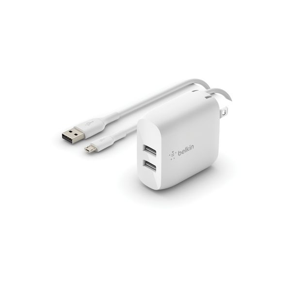 Belkin Belkin Dual USB-A Wall Charger PVC White Φορτιστής