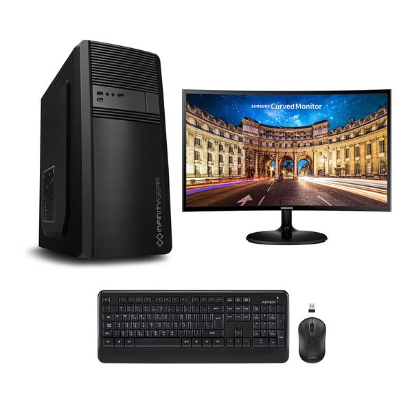 Infinity Gear Core 4 Rev.2D PC & Samsung 24" Curved Monitor & Advent Ασύρματο Πληκτρολόγιο & Ποντίκι