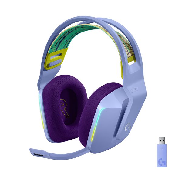 Logitech G733 Lightspeed Wireless Lightsync RGB with BLUE VO!CE Lilac