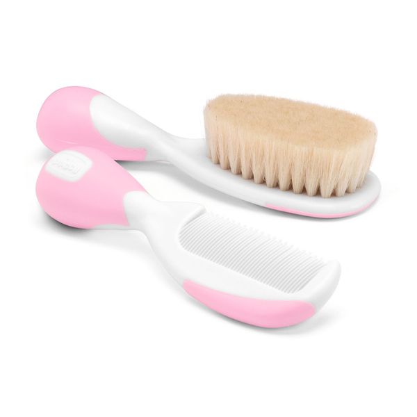 Chicco Χτένα από Φυσική Τρίχα Ροζ Βούρτσα Μαλλιών