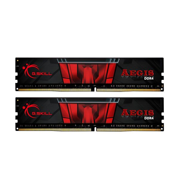 G.Skill G.Skill Aegis 8GB DDR4-2400MHz CL17 (F4-2400C17D-16GIS) x2 Μνήμη RAM