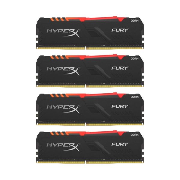 HyperX HyperX Fury RGB 8GB DDR4-2400MHz CL15 DIMM (HX424C15FB3AK4/32) x4 Μνήμη RAM