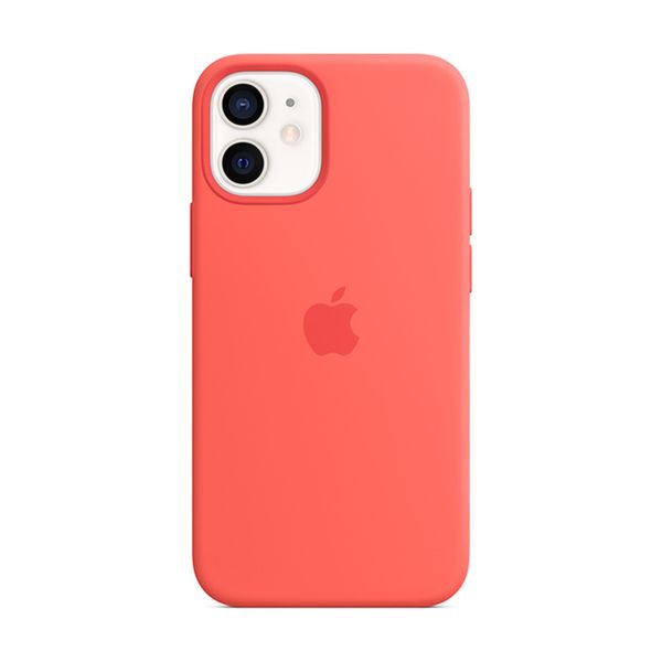 Apple iPhone 12 Mini Silicone Cover with MagSafe Pink Citrus Θήκη Κινητού