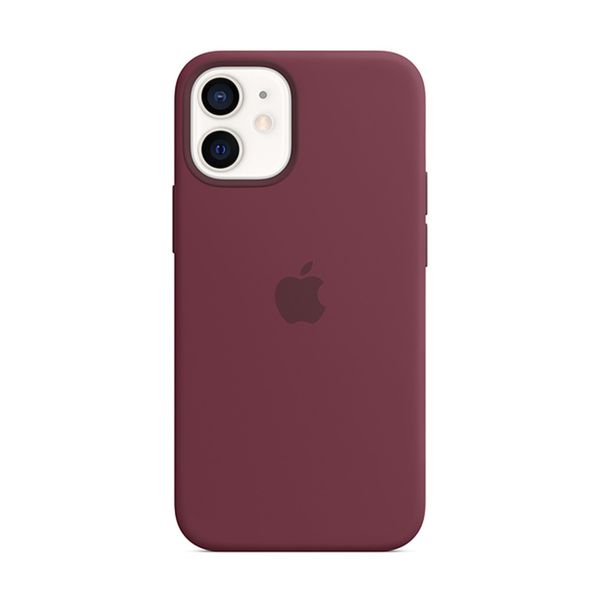 Apple iPhone 12 Mini Silicone Cover with MagSafe Plum Θήκη Κινητού