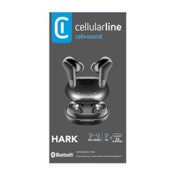 cellular line earbuds hark black bluetooth headset