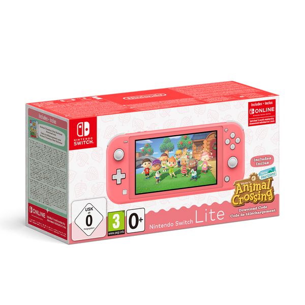 Nintendo Switch Lite Coral & Animal Crossing: New Horizons