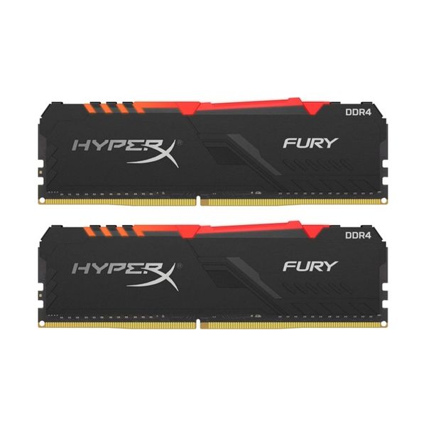 Kingston Kingston HyperX Fury DDR4-3200MHz 32GB C16 RGB x2 Μνήμη RAM