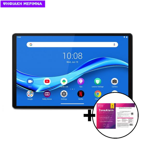 Lenovo Tab M10 Plus 2nd Gen (FHD) 4GB/64GB Wi-Fi Tablet & ZoneAlarm Extreme Security for Institutions 1 Device, 2 Years Software