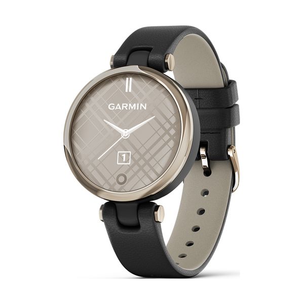Garmin Lily Classic Cream Gold & Black Leather SmartWatch