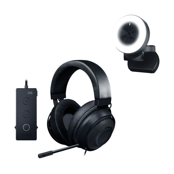 Razer Kraken Tournament Edition Gaming Headset & Kiyo Ring Light Web Cam