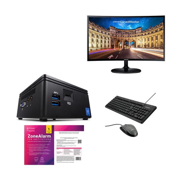 Infinity Gear Core 1 Mini PC & Samsung 27" Monitor & Advent Ενσύρματο Πληκτρολόγιο & Ποντίκι & ZoneAlarm Antivirus