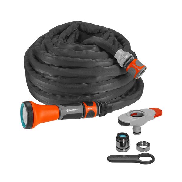 Gardena Liano 1/2" 10m με Ρακόρ για Εσωτερικές Βρύσες Υφασμάτινο Λάστιχο Σπιράλ