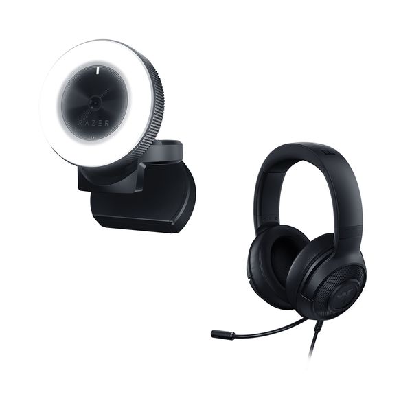 Razer Kiyo Ring Light Web Cam & Kraken X Lite Analog PC/PS4 Gaming Headset