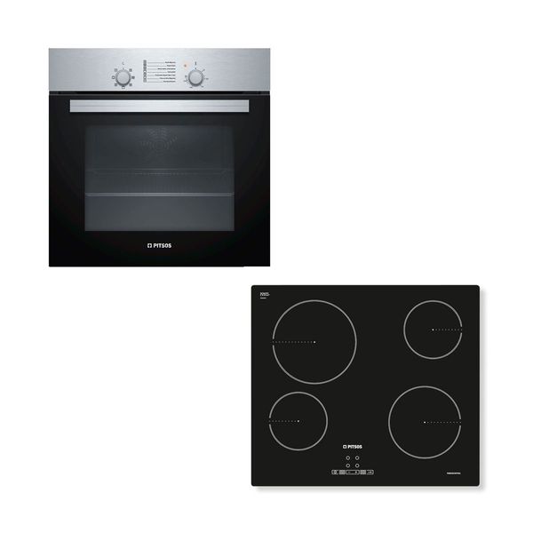 Pitsos Pitsos PH00M00X1 Φούρνος & Family CRE611S06 Εστία Κεραμική Set Εντοιχισμού