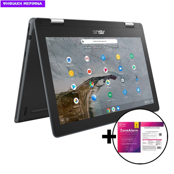 Asus Chromebook Flip C214MA-BU0475 N4020/4GB/64GB Laptop & ZoneAlarm Extreme Security for Institutions 1 Device, 2 Years Software