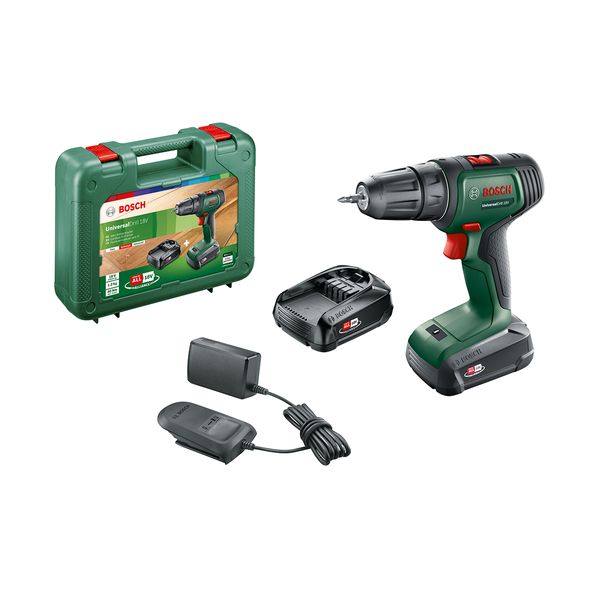 Bosch Bosch UniversalDrill 18 & 2 μπαταρίες & φορτιστής & βαλίτσα Δραπανοκατσάβιδο